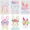 FINGERINSPIRE 3pcs Easter Bunny Drawing Painting Stencils Templates (11.6x8.3inch) Happy Easter Stencils Decoration Square Easter Rabhit Stencils for Painting on Wood, Floor, Wall and Fabric