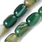 Natural Banded Agate/Striped Agate(Dyed & Heated) Beads Strands, Column, Sea Green, 17~18x13mm, Hole: 1mm, about 11pcs/strand, 7.68''(19.5cm)