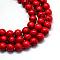 Synthetic Turquoise Gemstone Bead Strands, Round, Dyed, Red, 4.5~5x4~4.5mm, Hole: 1mm, about 92pcs/strand, 15.7 inch