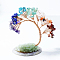 Random Gradient Color Gemstone Tree of Life Feng Shui Ornaments, Home Display Decorations, with Random Agate Slice Base, 95x50x90mm