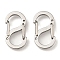 Non-Tarnish 304 Stainless Steel Double Gated Carabiner S-Hook Clasps, Stainless Steel Color, 20x11x4.5mm