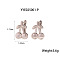 Stylish Stainless Steel Cherry Hoop Earrings, Silver, 17.1x12.5mm