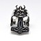 Personalized 304 Stainless Steel Skull with Thor's Hammer Wide Band Rings for Men, Size 7 to Size 13, Antique Silver, 17~23mm
