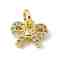 Brass Micro Pave Clear Cubic Zirconia Butterfly Charms, with Open Jump Rings, Cadmium Free & Lead Free, Real 18K Gold Plated, 7.5x9x2.5mm, Hole: 2.7mm