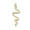 Brass Micro Pave Clear Cubic Zirconia Pendants, Cadmium Free & Nickel Free & Lead Free, Snake Charms, Real 14K Gold Plated, 36x10x3mm, Hole: 1.2mm
