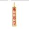 Real 18K Gold Plated Brass Micro Pave Cubic Zirconia Pendants, Cadmium Free & Nickel Free & Lead Free, Rectangle with Word, Pink, 49x9x4mm, Hole: 7.5x5mm