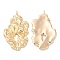 Brass Pendants, Nickel Free, Flower Charm, Real 18K Gold Plated, 26.5x15.5x2.5mm, Hole: 1mm