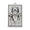 Non-Tarnish 201 Stainless Steel Pendants, Laser Engraved Pattern, Tarot Card Pendants, The Chariot VII, 40x24x1mm, Hole: 2mm