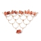 Natural Red Agate Chip Copper Wire Wrapped Connector Charms, Triangle Mesh Links, Golden, 52x80.5x9mm, Hole: 2.5mm