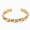 Brass Micro Pave Cubic Zirconia Curb Chain Cuff Bangles, Nickel Free, Real 16K Gold Plated, Colorful, Inner Diameter: 2-1/8x2 inch(5.5x5.2cm), 8.5mm
