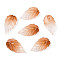 Two Tone Glass Pendants, Giant leaf Charms, Chocolate, 30x16x3mm, Hole: 1.2mm