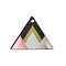 Geometric Alloy Sheet Printed Pendant Earrings Accessories, Triangle, 19.5x22x0.5mm, Hole: 1.6mm