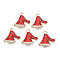 Rack Plating Alloy Enamel Pendants, with Rhinestone, Cadmium Free & Nickel Free & Lead Free, Light Gold, Christmas Hat, Red, 20x20x4.5mm, Hole: 1.8mm