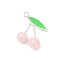 Alloy Enamel Pendants, Cadmium Free & Nickel Free & Lead Free, Cherry Charm, Rack Plating, Platinum, Pink, 23.5x18.5x6mm, Hole: 1.6mm