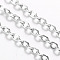 Iron Cable Chains, Unwelded, with Spool, Flat Oval, Cadmium Free & Lead Free, Platinum Color, 4x2.7x0.7mm, about 32.8 Feet(10m)/roll