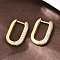 Oval Brass Micro Pave Clear Cubic Zirconia Hoop Earring, Rack Plating, Long-Lasting Plated, Cadmium Free & Lead Free, Real 18K Gold Plated, 18x11.5x3mm