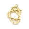 Alloy Pendants, Golden, Hollow, Nuggets, 33.5x24x3mm, Hole: 2mm