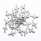 Tarnish Resistant 201 Stainless Steel Tiny Cross Charms, Stainless Steel Color, 12x7x0.8mm, Hole: 1mm