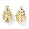 Autumn Theme Brass Pendants, Long-Lasting Plated, Corn, Real 24K Gold Plated, 19x10x6.5mm, Hole: 1mm