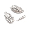 Brass Micro Pave Clear Cubic Zirconia Box Clasps, Cadmium Free & Nickel Free & Lead Free, Platinum, 8x17x7mm, Hole: 1.2mm