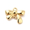 Rack Plating Brass Connector Charms, Bowknot Links, Long-Lasting Plated, Cadmium Free & Lead Free, Real 18K Gold Plated, 7.5x9x2mm, Hole: 1mm