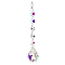 Clear AB Glass Pendant Decorations, with Glass Octagon Link, Hanging Suncatchers Garden Decorations, Teardrop, pendant: 50mm