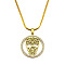 201 Stainless Steel Hollow Skull Pendant Necklaces, with Polymer Clay Rhinestones, Real 18K Gold Plated, 20.20 inch(51.3cm)