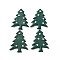 Handmade Polymer Clay Pendants, Christmas Tree, Dark Green, 43~45x34x4~5mm, Hole: 1.6mm