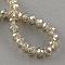 Electroplate Glass Bead Strands, Faceted Rondelle, Tan, 10x7.5mm, Hole: 2mm, about 60~61pcs/strand, 46~48cm