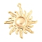 Rack Plating Brass Pendants, Cadmium Free & Nickel Free & Lead Free, Sun Charm, Real 18K Gold Plated, 33x30x1.8mm, Hole: 1.6mm