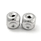Brass Textured Beads, Cadmium Free & Nickel Free & Lead Free, Square, Real Platinum Plated, 8x8x8mm, Hole: 2mm
