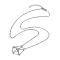 Tarnish Resistant 201 Stainless Steel Macrame Pouch Empty Stone Holder for Pendant Necklaces Making, with 304 Stainless Steel Cable Chains & Lobster Claw Clasp, Stainless Steel Color, 17-7/8 inch(45.5cm)
