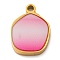 304 Stainless Steel Enamel Charms, Polygon Charm, Ion Plating(IP), Golden, 14.5x10.5x2mm, Hole: 1.6mm