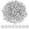 200Pcs Brass Rhinestone Spacer Beads, Grade A, Wavy Edge, Silver Color Plated, Flat Round, Crystal, 6x3mm, Hole: 1mm