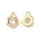 Brass Micro Pave Cubic Zirconia Charms, Cadmium Free & Nickel Free & Lead Free, Irregular Shape Charm, Real 18K Gold Plated, Clear, 9x7x3mm, Hole: 1.4mm