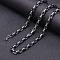 Stainless Steel Byzantine Chains Necklaces for Men, Black, 25.59 inch(65cm)x6mm