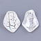 Acrylic Pendants, Crackle & AB Color, Petal, Creamy White, 25x17x4mm, Hole: 1.5mm