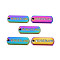 Rainbow Color Alloy Charms, Cadmium Free & Nickel Free & Lead Free, Oval with Wonderland, 20x8x1.5mm, Hole: 1.6mm