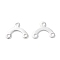 Brass Chandelier Components Links, Cadmium Free & Lead Free, Arch Shape, 925 Sterling Silver Plated, 6x8x0.5mm, Hole: 1mm