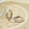 Brass Clear Cubic Zirconia Star Hoop Earrings, Silver, 19x17mm