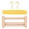 Wooden Webbing Retainer Knitting Tool, Weaving Loom Frame, Cord Fixator, with Polyester Grosgrain Ribbon, BurlyWood, 15x7.1x2.4cm
