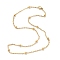 PVD Vacuum Plating 304 Stainless Steel Cable Chain Necklaces, with Round Beads, Golden, 17.79 inch(45.2cm), 2mm
