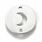 Tarnish Resistant 304 Stainless Steel Links connectors, Flat Round with Moon, Stainless Steel Color, 12x1mm, Hole: 1.2mm