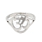 Non-Tarnish 304 Stainless Steel Yoga Adjustable Ring for Women, Stainless Steel Color, Inner Diameter: 16.4mm