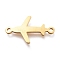 304 Stainless Steel Links Connectors, Laser Cut, Plane Shape, Golden, 12x20x1mm, Hole: 1.5mm
