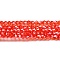 Transparent Electroplate Glass Beads Strands, Pearl Luster Plated, Faceted, Bicone, Red, 6x6mm, Hole: 1mm, about 45~47pcs/strand, 9.65~9.84 inch(24.5~25cm)