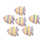 Handmade Lampwork Beads, Fish, with Enamel, Pink, 18~18.5x22x8~8.5mm, Hole: 1.6mm