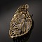 Iron Filigree Hollow Leaf Floating Pendants, with Grade A Rhinestones, Golden, 35x18mm, Hole: 2mm