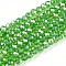 Electroplate Glass Beads Strands, AB Color Plated, Faceted, Rondelle, Light Green, 2.9~3.3x2mm, Hole: 0.8mm, about 144~150pcs/strand, 35~37cm