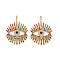Brass Micro Pave Cubic Zirconia Pendants, with Snap on Bails, Golden, Eye, Colorful, 34x29.5x4mm, Hole: 2x3.5mm